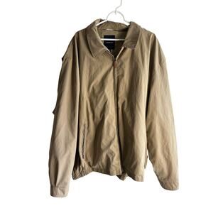 London Fog Mens Khaki Bomber Jacket Full Zip Big and Tall 3XT Casual Outerwear